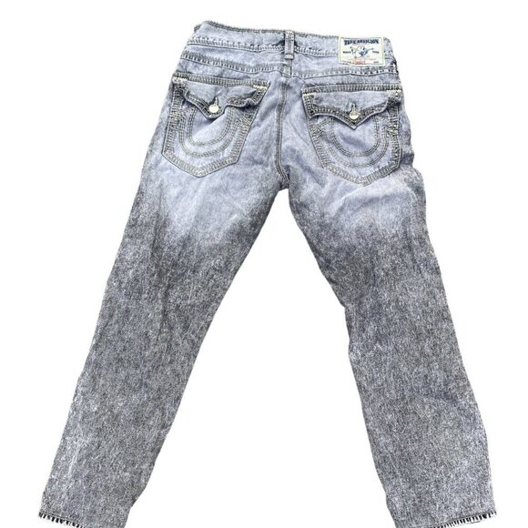 True Religion Jeans Size 34 STRAIGHT MEGA T Gray Stitch - Picture 4 of 7